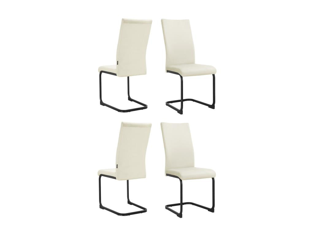 Sia - Set of 4 cream velvet chairs PDCC84439