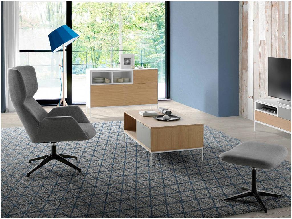 Elariva swivel footrest in fabric with steel legs - Colour 95 BKZC43698