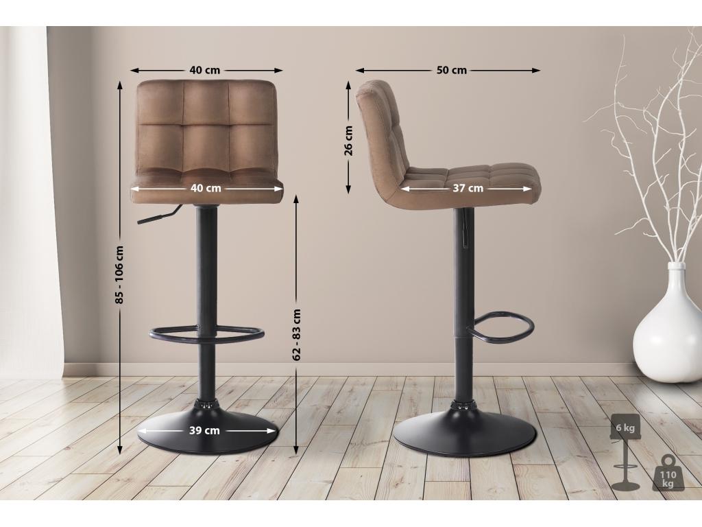 Bar stool - Velvet / White - Brown - Elariva AIPT13260