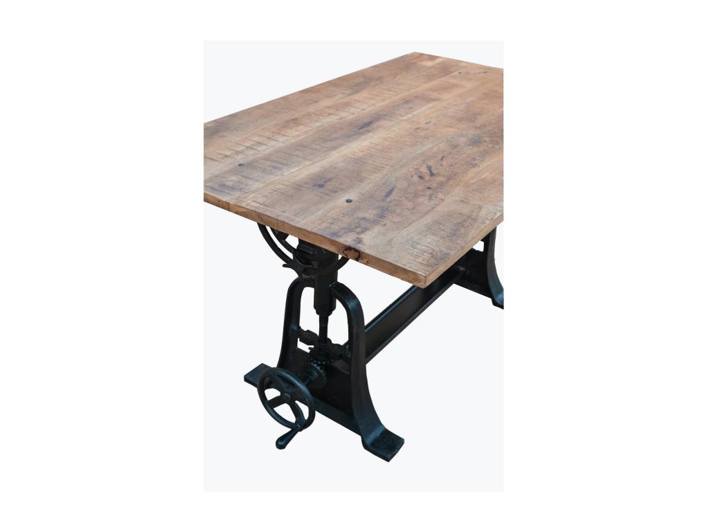 Boisona - Adjustable Solid Wood Industrial Style Table QQXW72240