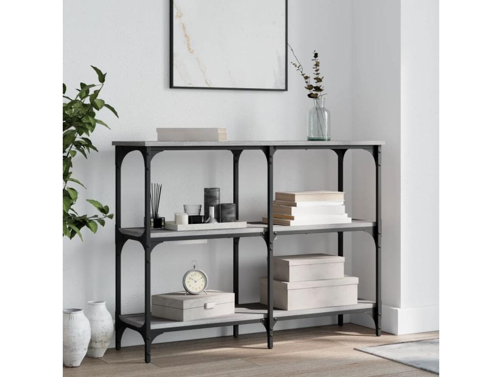 Grey console table 100x29x75 engineered wood KEOY03506