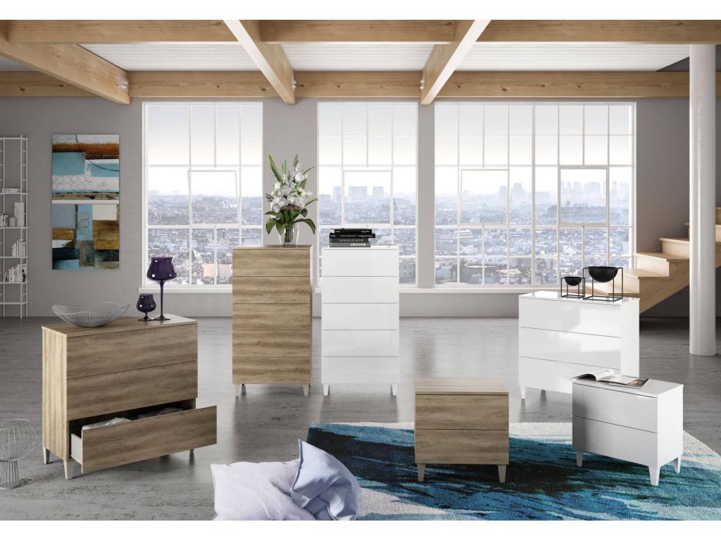 Chest of drawers, 3-drawer chest of drawers, bedroom chest of drawers, modern chest of drawers, 80x40x80 cm, white, UFDK31848