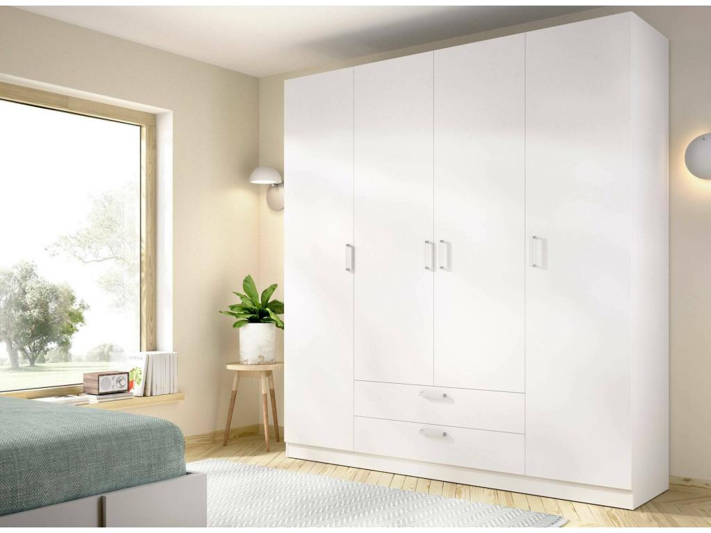 Large Wardrobe Bedroom Furniture Walk-in Closet Clothes Closet 200x52 h215 cm White DNHE46617