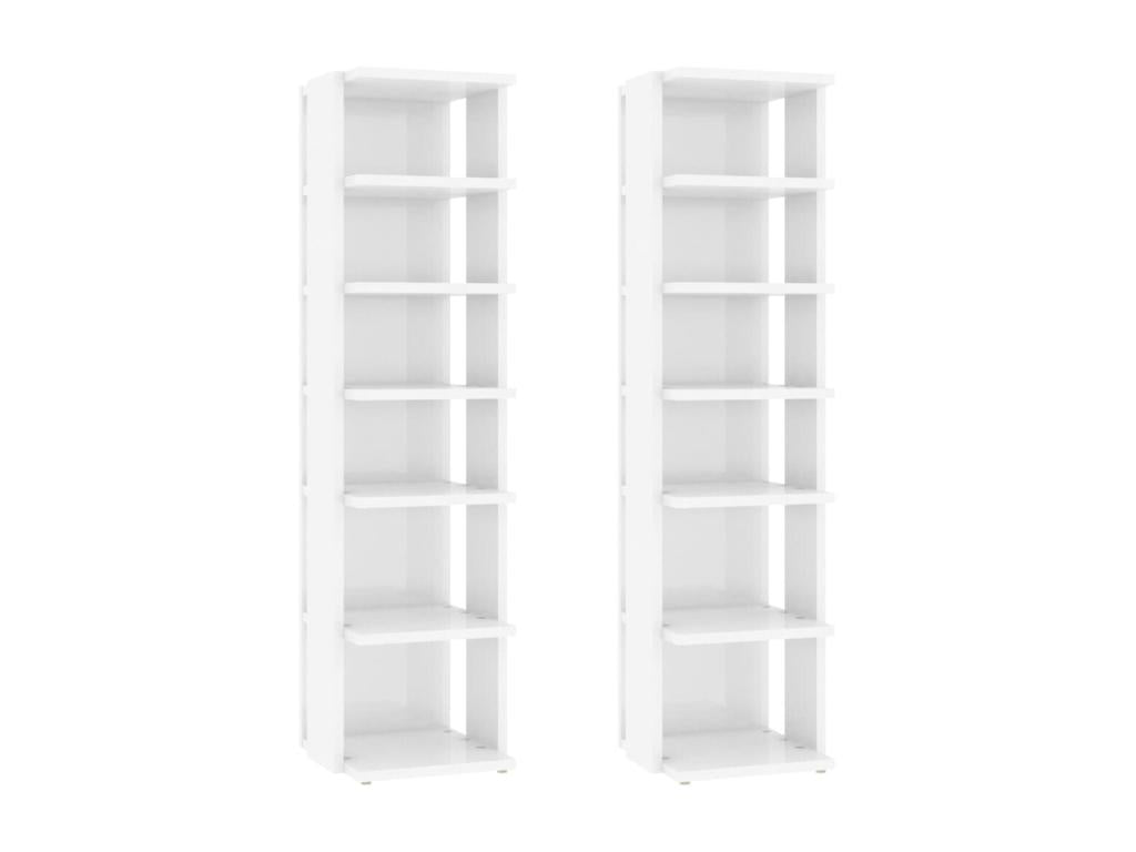Shoe cabinets, 2 pcs, glossy white, 25x27x102 LBWO15784