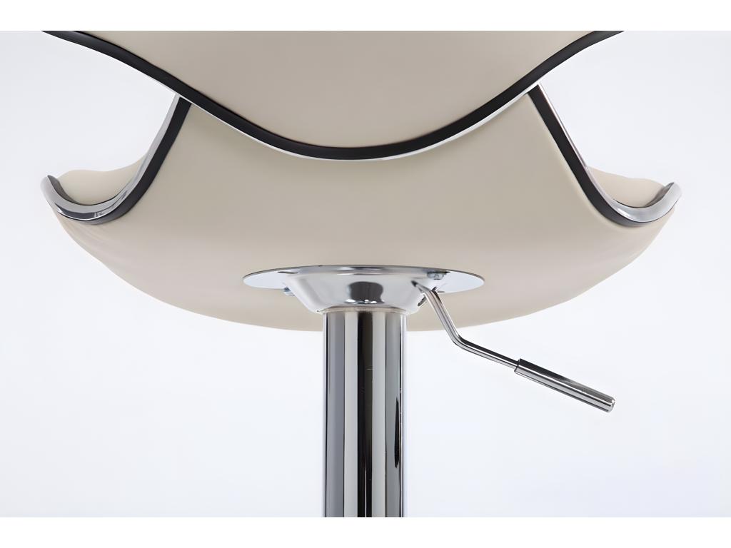 Set of 2 Bar Stools - Faux Leather / - Cream - v2 OKQV20005