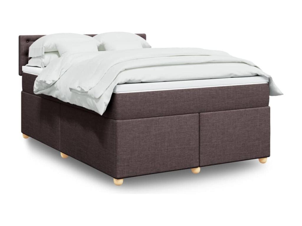 Bed base with mattress, dark brown, 140x200 cm, HSIY36635
