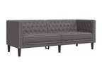 Boisona 2-piece grey faux leather sofa set SHLT43541