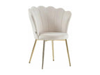 Modern velvet chair with gold metal legs, Petal - Set of 2 - Beige SLXL44205