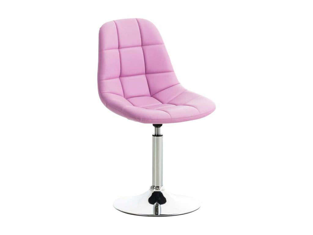 Office chair - Faux leather / Chrome metal - Pink - Elariva TCOJ43303