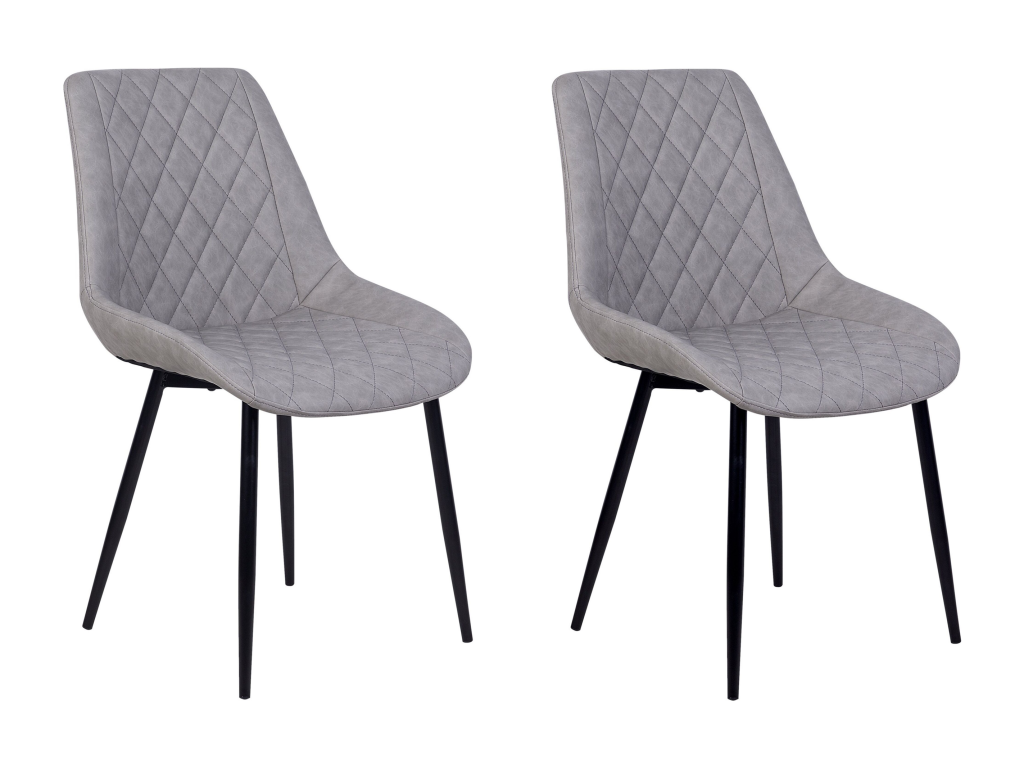 Set of 2 Boisona dining chairs, light grey PU leather, WTFB02797