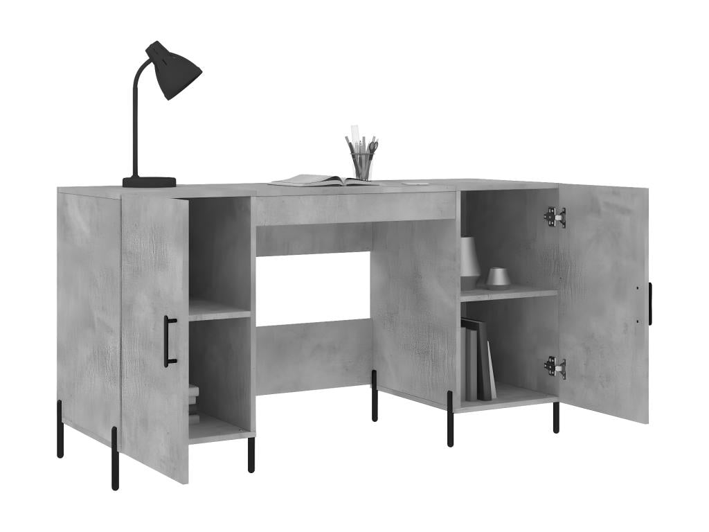 Concrete grey desk 140x50x75 cm engineered wood KJZA26517
