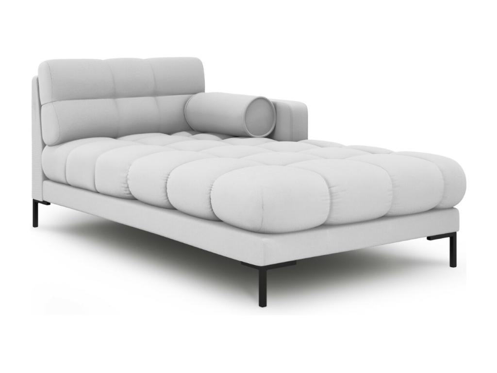 Elariva - Right-facing chaise longue in light grey structural fabric - 185x102x75cm AWIK92137
