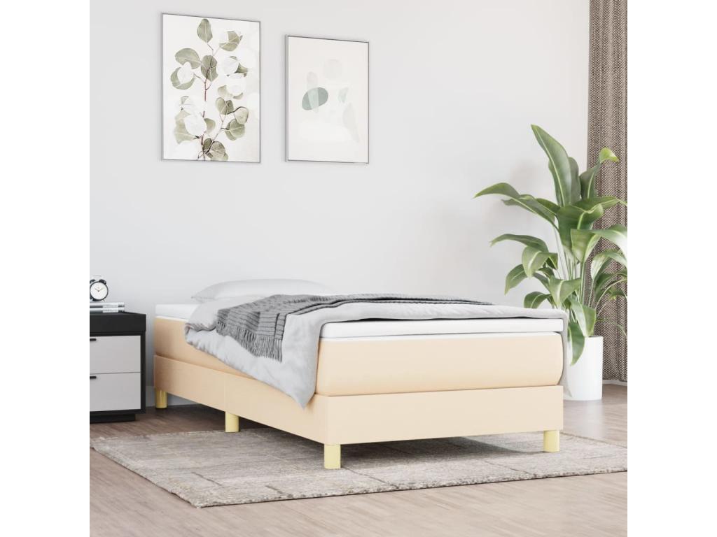 Cream bed base 90x190 cm Fabric LMUV18293
