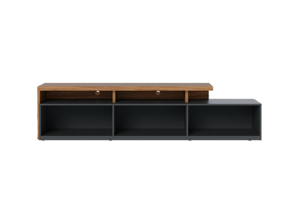 70-inch TV/Bar Unit, Oak and Anthracite, 3 Doors, 6 Shelves, W 210 H 50.6 D 45.3 cm AGCC67576
