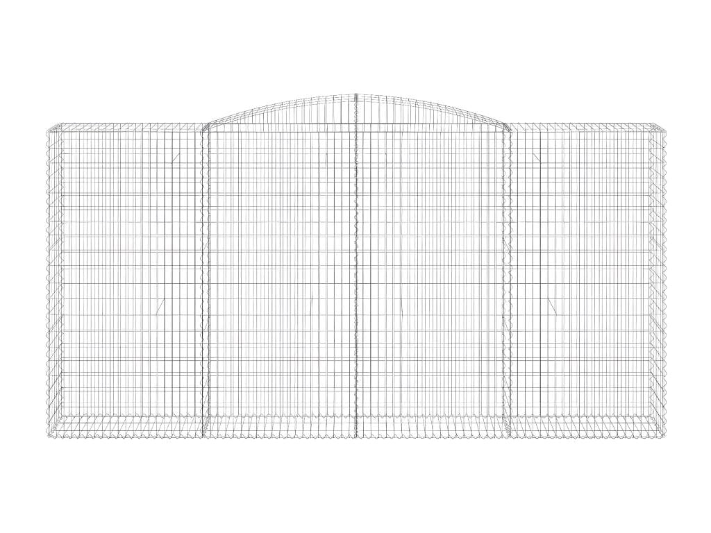 Arched gabion baskets, 4 pieces, 400x50x200/220 cm, galvanized iron, WYFL47527