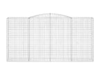 Arched gabion baskets, 4 pieces, 400x50x200/220 cm, galvanized iron, WYFL47527