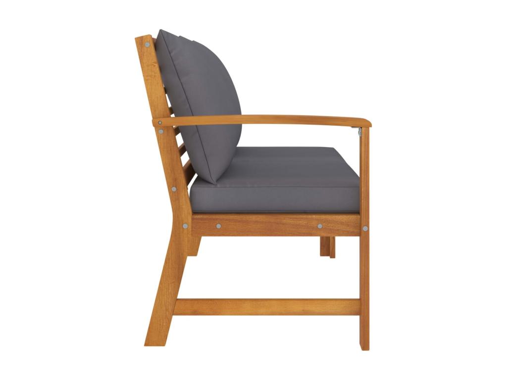 Garden bench 114.5 cm with dark grey cushion, Elariva wood TTZY01419