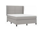 Bed base with mattress, light grey, 140x190 cm, fabric, NMHZ19771