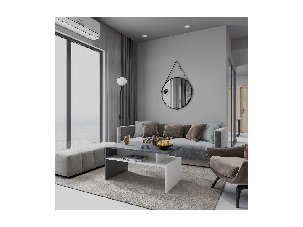 Boisona coffee table 90x50x43 cm White and anthracite ORRR34530