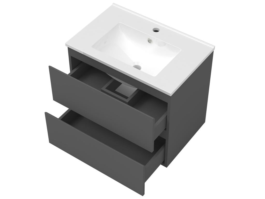 Bathroom furniture set with 50cm wall-mounted mirror cabinet, anthracite JOVW34321