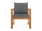 2-piece garden chairs with dark grey cushions, Elariva wood, BPIN64797