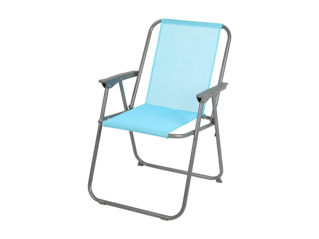 Folding garden chair in turquoise blue fabric – Dimensions 53x55x75 cm UUVU84624