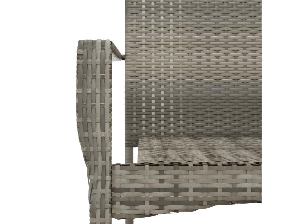 5-piece garden dining set with grey resin wicker cushions LLCY74116